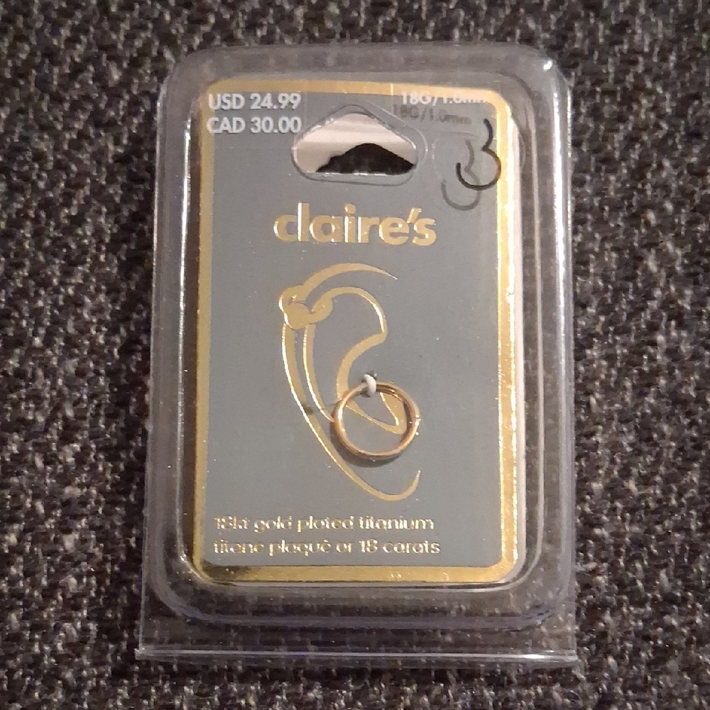Claire's Gold Plated Titanium Nose Ring